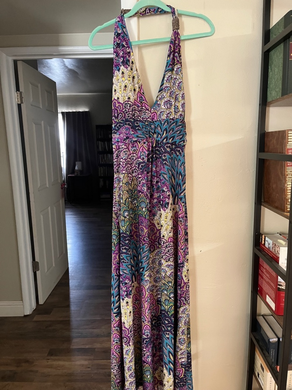 Multicolor Halter Maxi Dress - Bold oPaisley Print